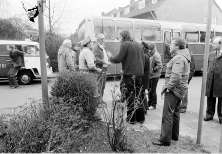 Im Februar 1980 wird in der Sertürnerstraße ein besetztes Haus geräumt und sofort abgerissen. (Foto: Archiv Pressestelle FH Münster) 
