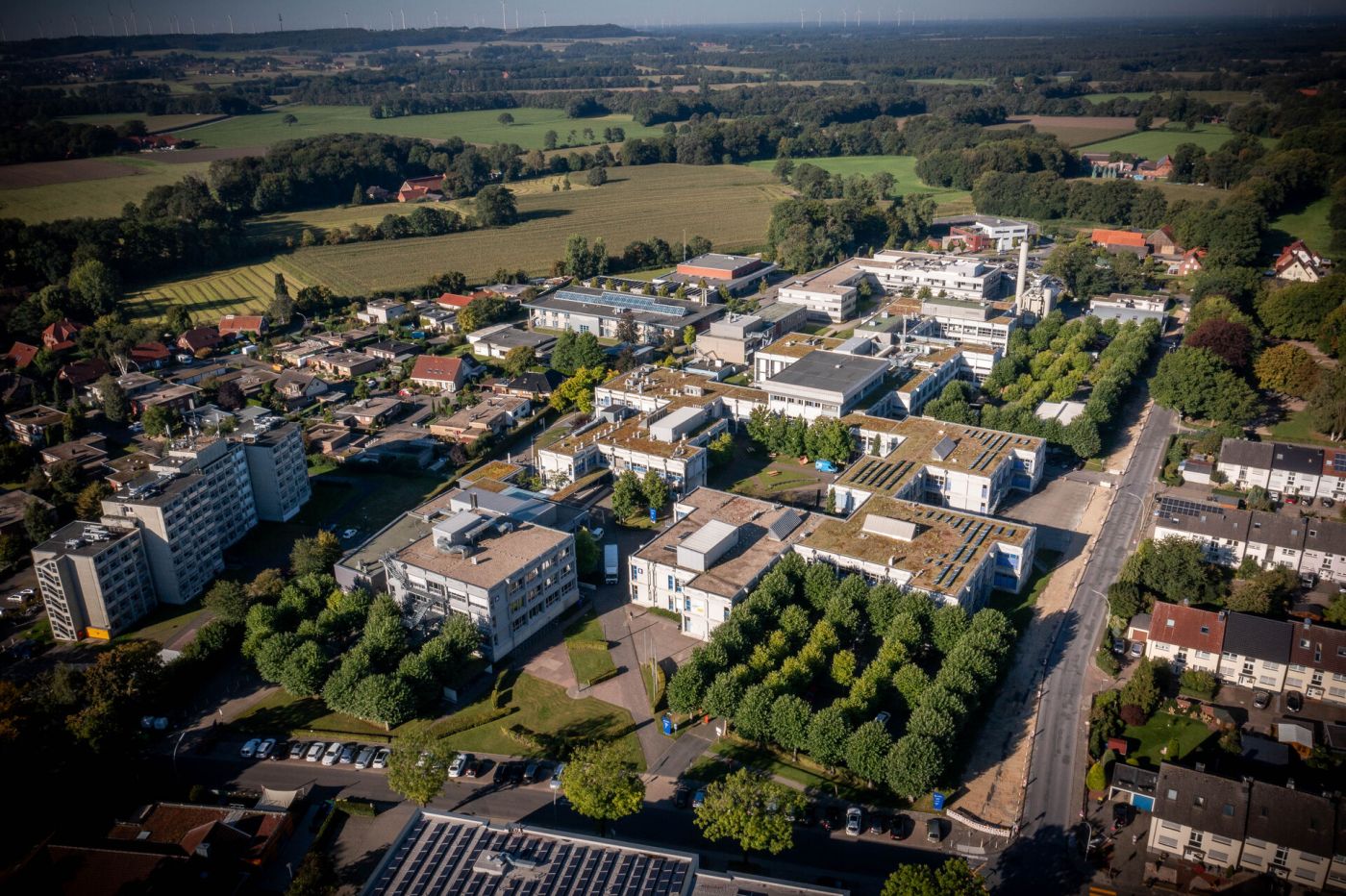 Luftaufnahmen von Gebäuden. (Foto: Moritz Schäfer)